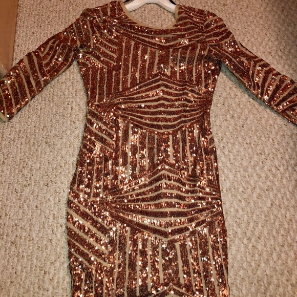 Forever 21 Dresses & Skirts - Forever 21 Rose Gold Sequined Mini Dress